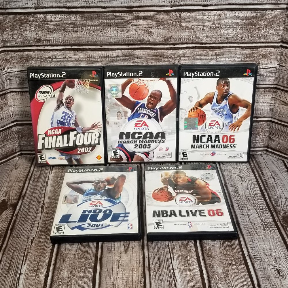 Lot of 5 PLAYSTATION Games NBA Live NCAA March Madness NCAA Final Four TESTED